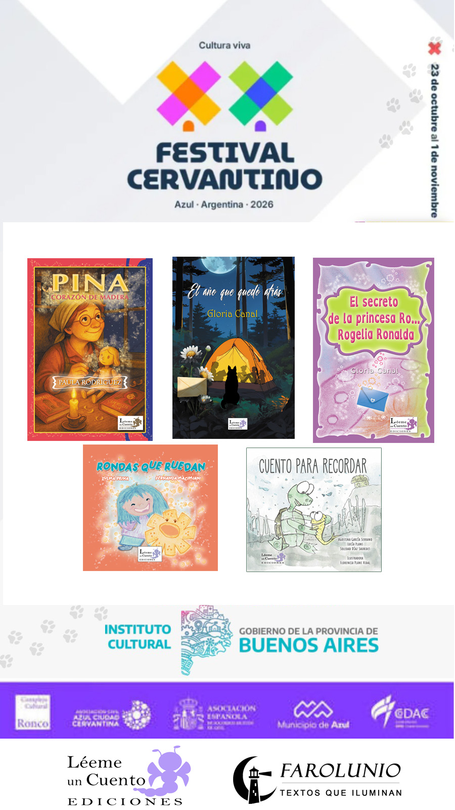 Libros de Editorial Léeme un cuento en Stand de Provincia de Buenos Aires - Festival Cervatino - Azul 2026