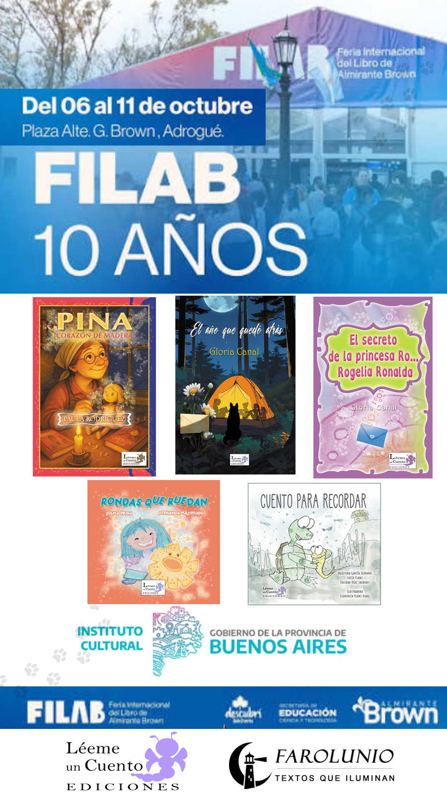 Libros de Editorial Léeme un cuento en Stand de Provincia de Buenos Aires - FILAB Feria del Libro de Admirante Brawn 2026