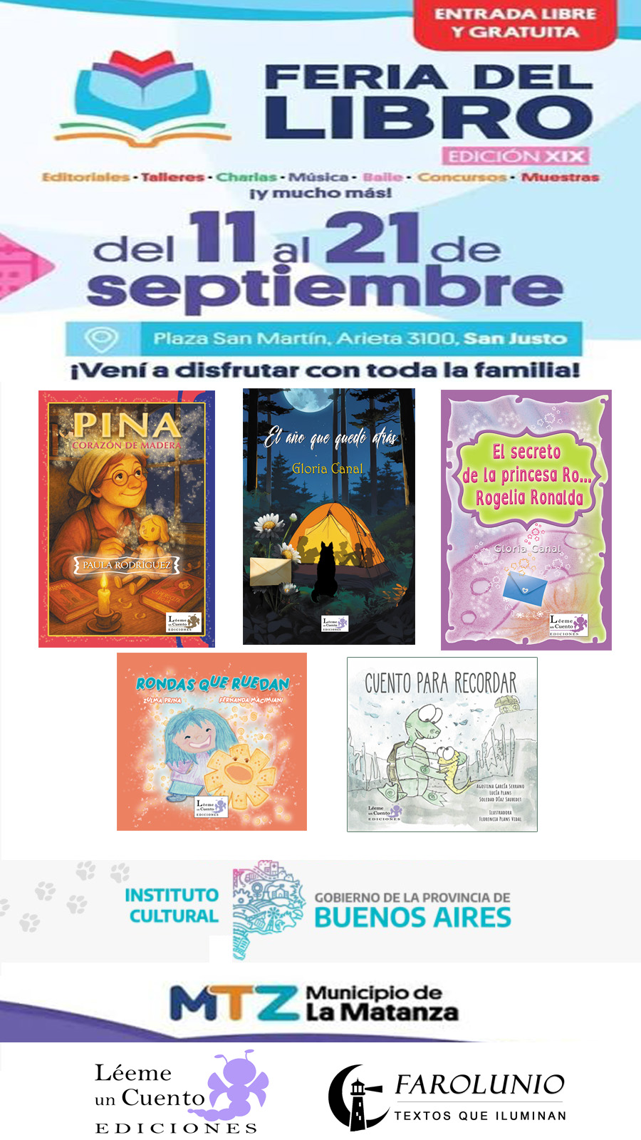 Libros de Editorial Léeme un cuento en Stand de Provincia de Buenos Aires - Feria del libro de La Matanza 2026