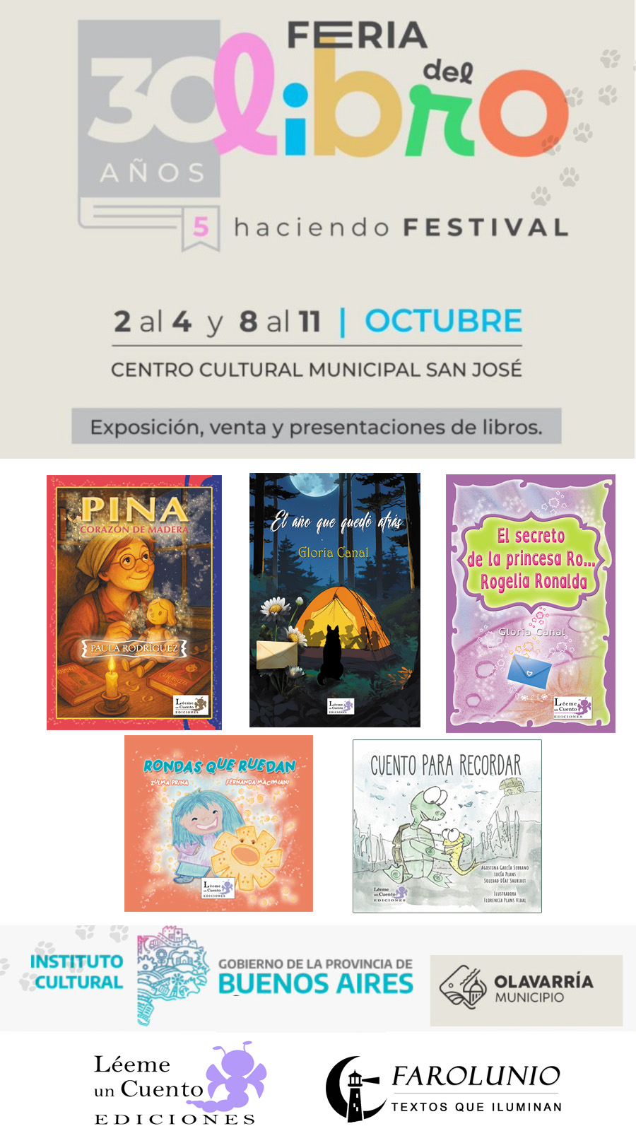 Libros de Editorial Léeme un cuento en Stand de Provincia de Buenos Aires - Feria del libro de Olavarría 2026